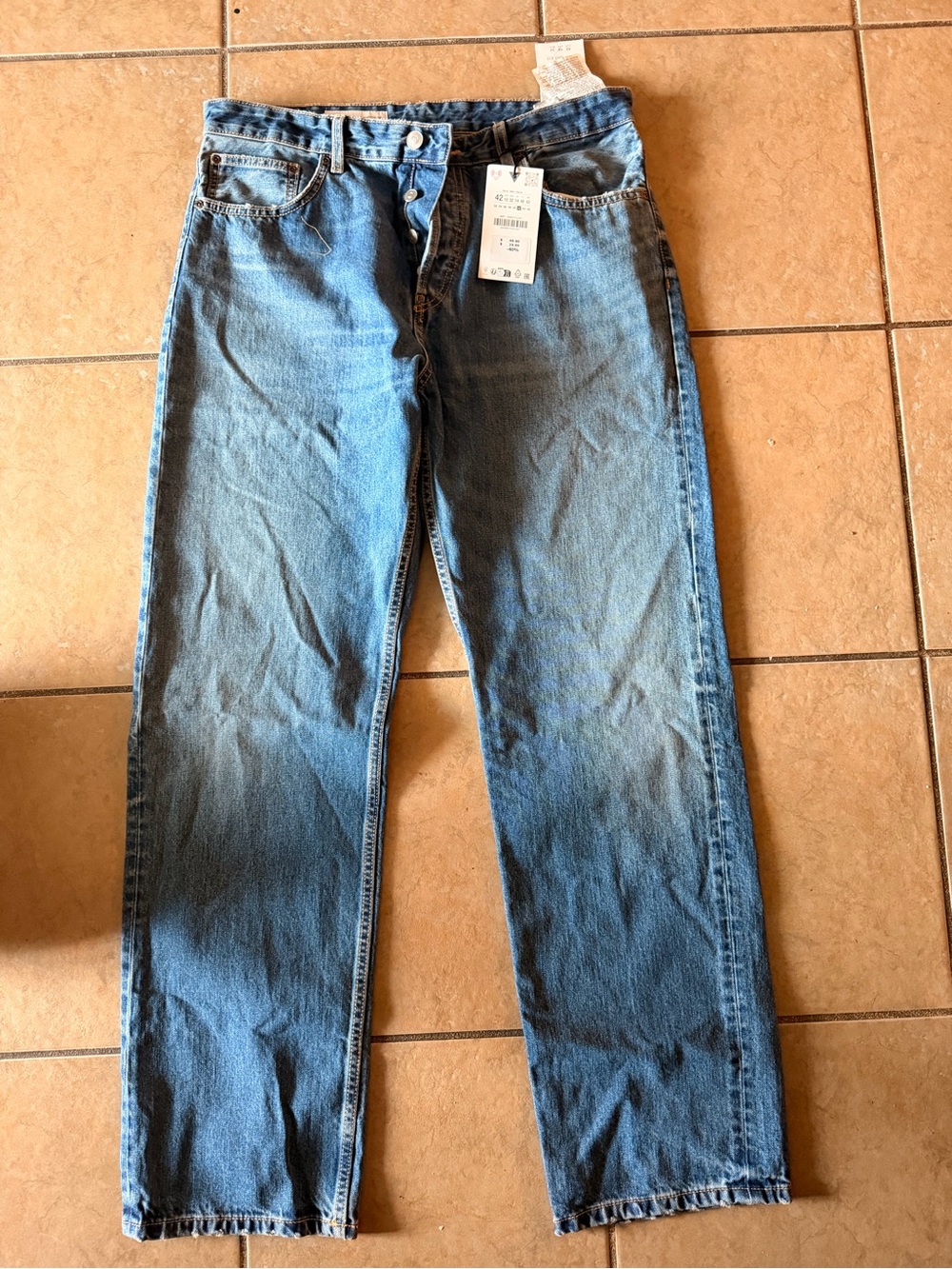 Zara Men's Light Blue Straight Jeans